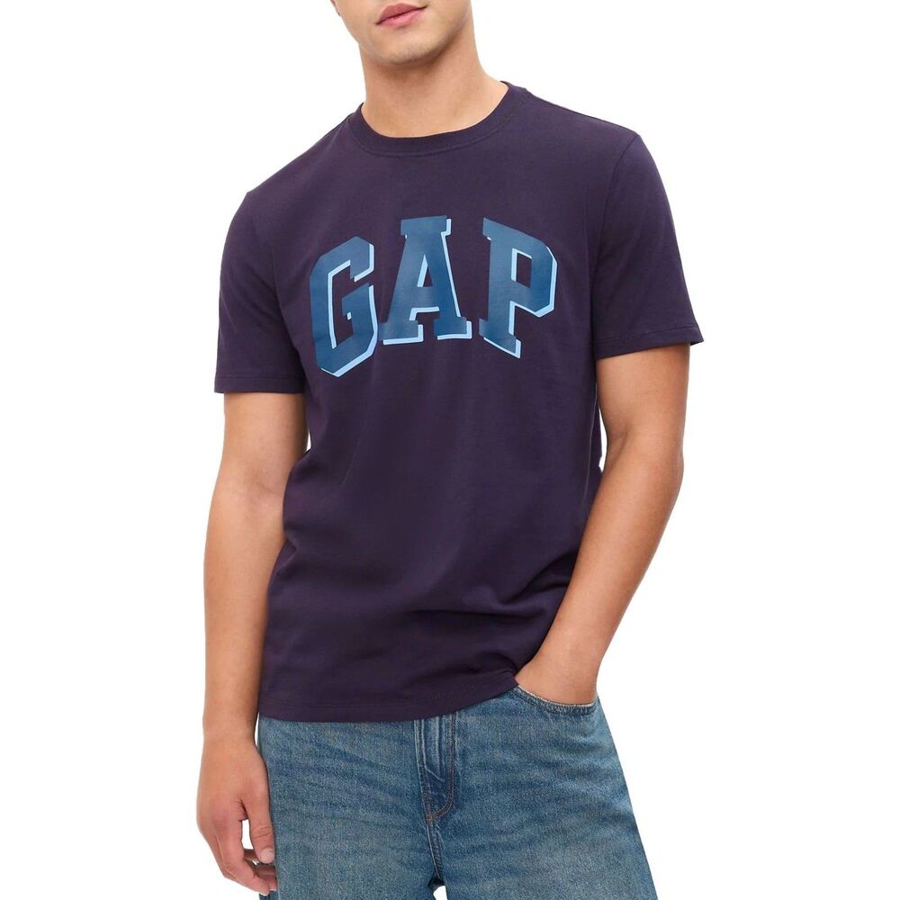 GAP Men's Classic Logo T-Shirt Purple Short Sleeve Cotton Tee Size M